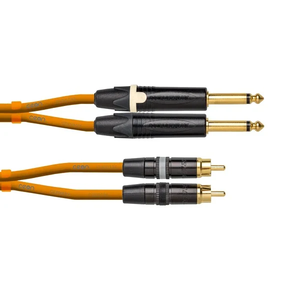 Cordial CEON DJ Dual TS Jack to Dual RCA (3m) - Orange
