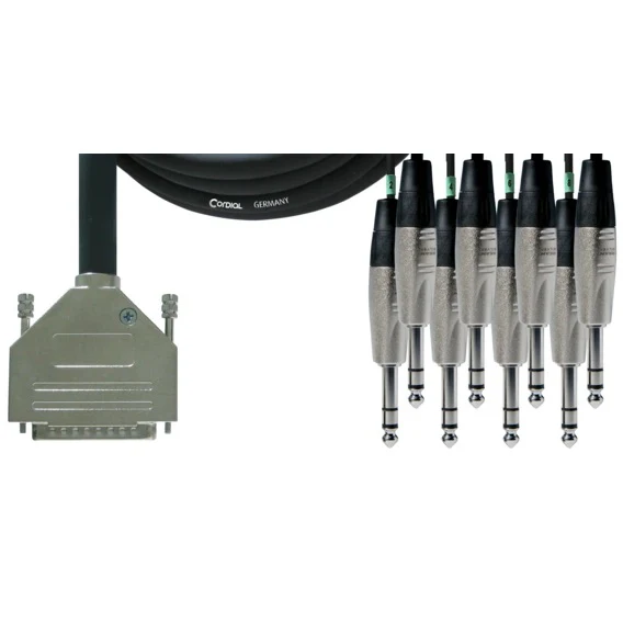 Cordial Essentials D-Sub to 8 x 6.3mm TRS Male - 3m
