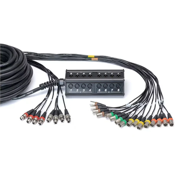 Cordial Multicore Pigtail XLR REAN 16 Input x 8 Output - 30m