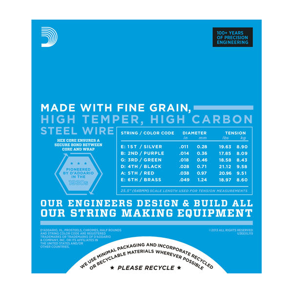 D'Addario EXL115-3D - 3 Set Value Pack - Image 3