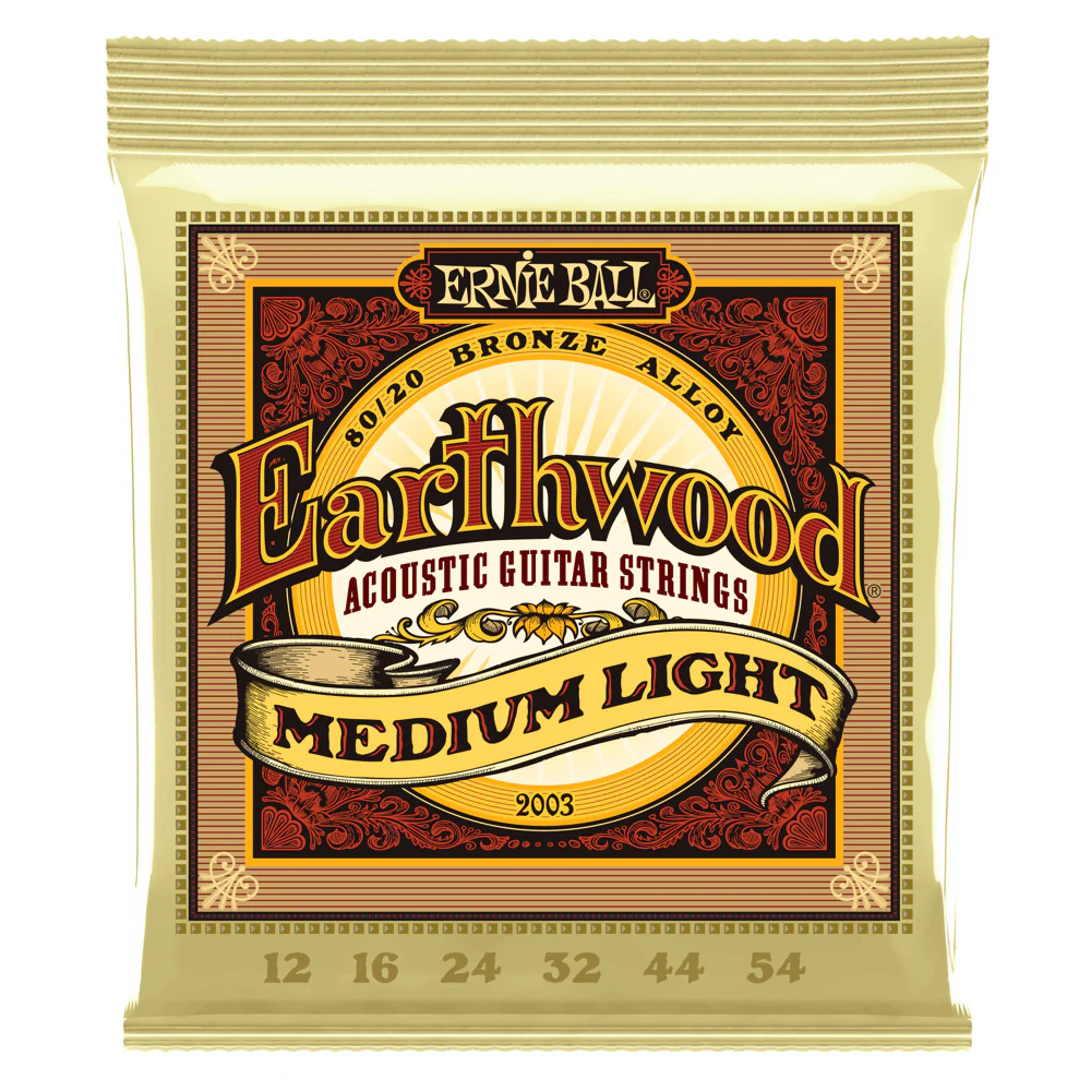 Ernie Ball Earthwood 80/20 Medium Lights 12-54 - Image 2
