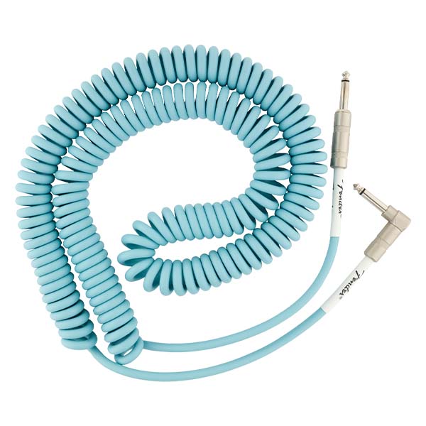 Fender Original Series Coil Cable, Straight-Angle, 30', Daphne Blue - Image 2