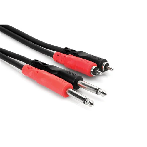 Hosa CPR202 Dual RCA to Dual 1/4 Inch TS Stereo Interconnect Cable 2