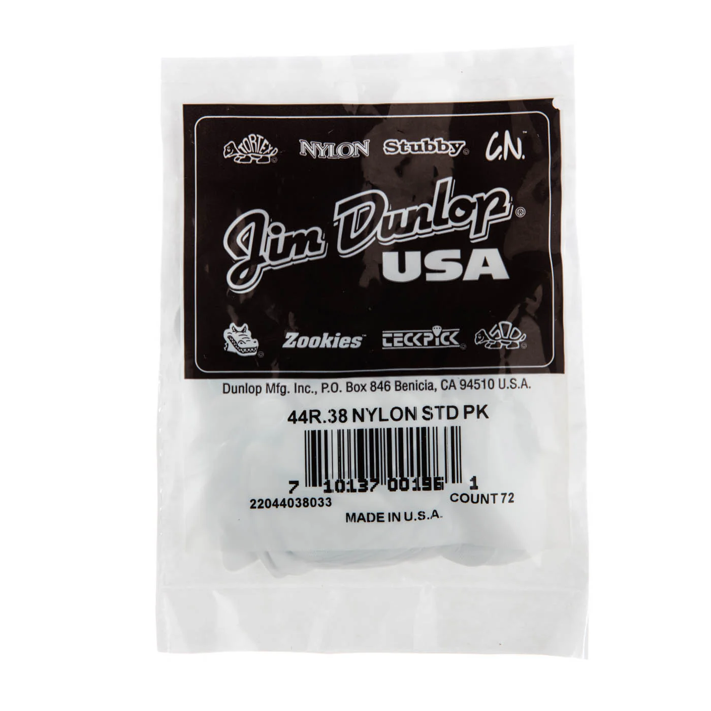 Jim Dunlop Nylon Standard Guitar Picks 0.38mm Bulk Pack of 72 picks - Image 3