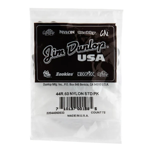 Jim Dunlop Nylon Standard Guitar Picks 0.60mm Bulk 72 Pack - Image 3