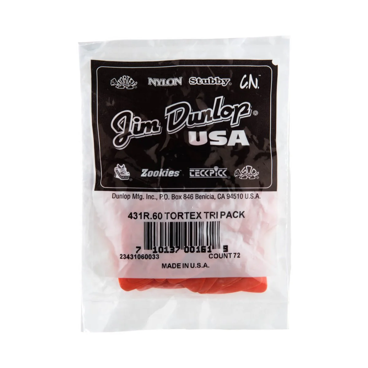 Jim Dunlop Tortex Triangle Guitar Picks 0.60mm Bulk 72 Pack - Image 3