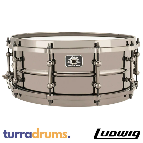 Ludwig 14 x 5.5 Universal Black Brass Snare Drum with Die-Cast Hoops