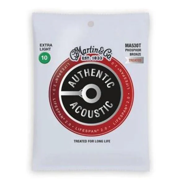 Martin Authentic Treated Extra Light Acoustic Guitar Strings MA530T