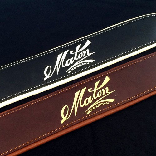 Maton Deluxe Padded Two-Toned Guitar Strap (Brown Leather) - Image 2