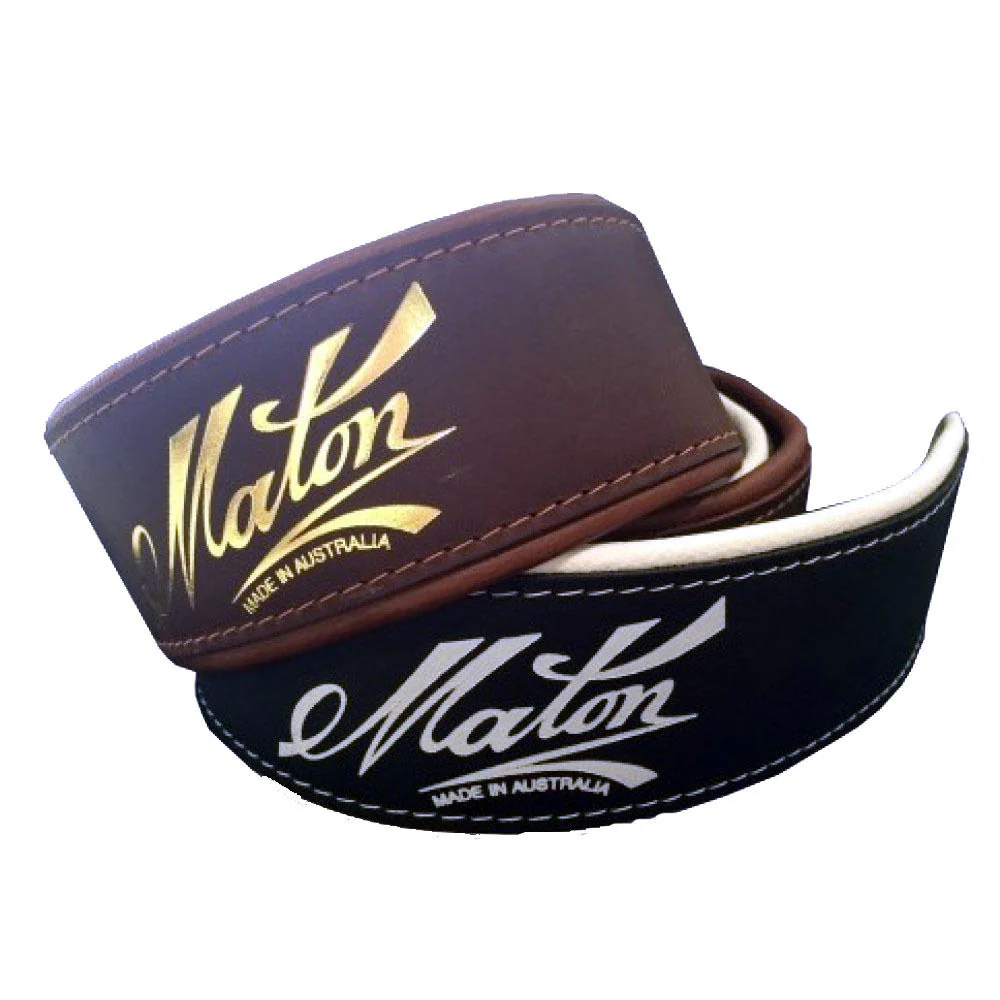 Maton Deluxe Padded Two-Toned Guitar Strap (Brown Leather) - Image 3