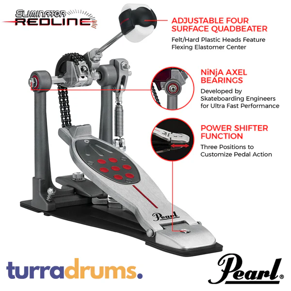 Pearl P2050C Eliminator Redline Single Bass Drum Pedal (P-2050C) - Image 8