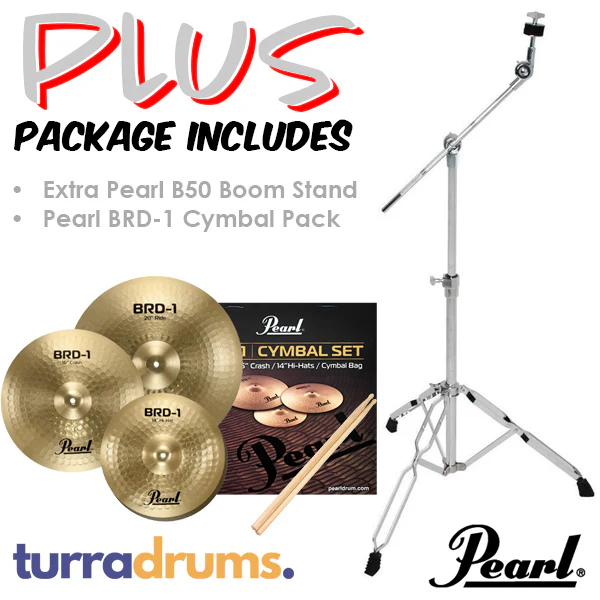 Pearl Roadshow Plus Fusion 22 Drum Kit Package with Pearl BRD-1 Cymbal Pack - Image 3