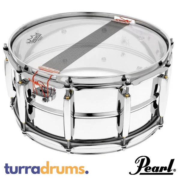 Pearl Sensitone Heritage Alloy 14 x 6.5 Beaded Steel Snare Drum (STH1465S) - Image 5