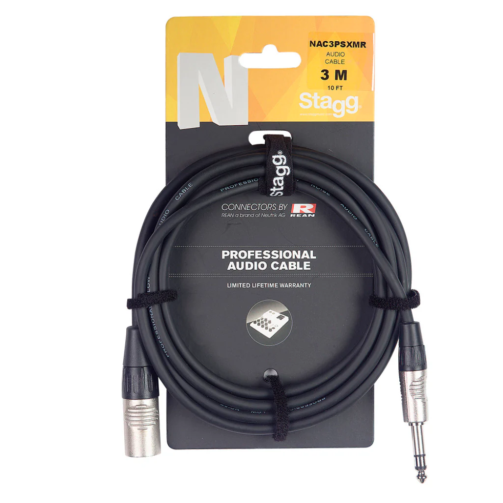 Stagg Audio Cable 1/4" TRSM to XLRM (3m) NAC3PSXMR