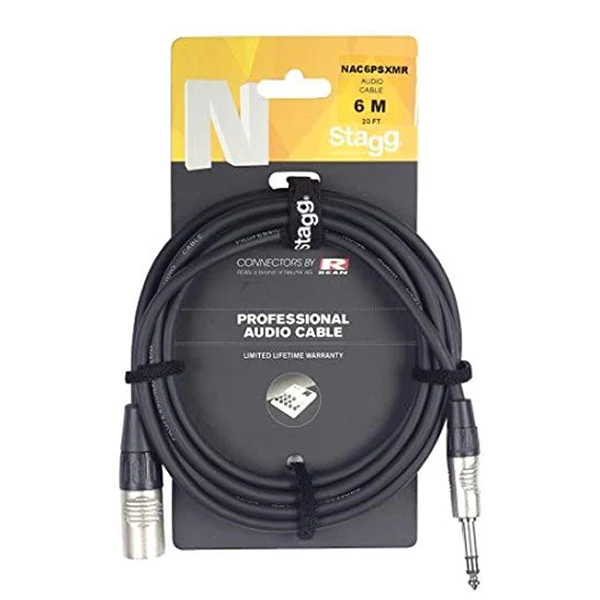 Stagg Audio Cable 1/4" TRSM to XLRM (6m) NAC6PSXMR