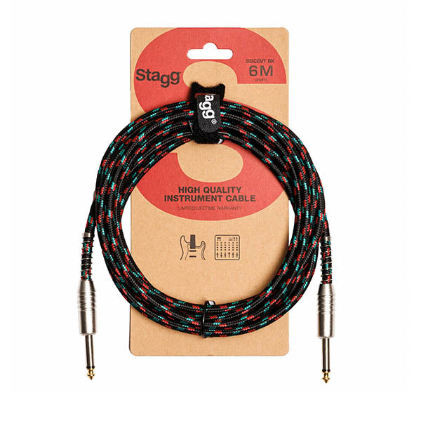 Stagg Instrument Cable Vintage Black Tweed (6m) SGC6VT BK
