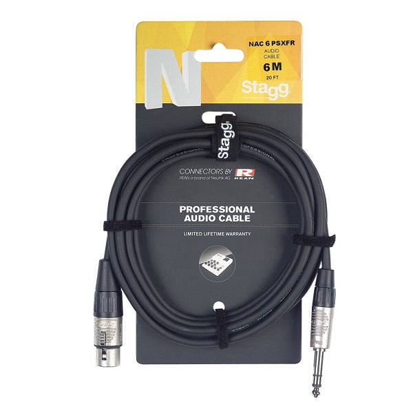 Stagg Audio Cable 1/4" TRSM to XLRF (6m) NAC6PSXFR