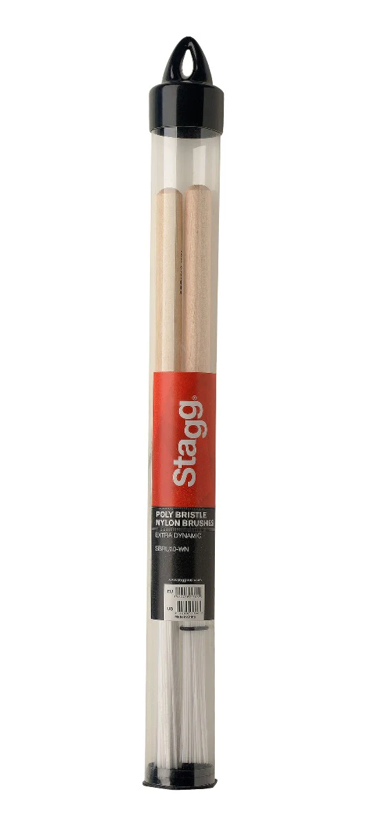 Stagg Poly Bristle Nylon Drum Brushes Maple Handle
