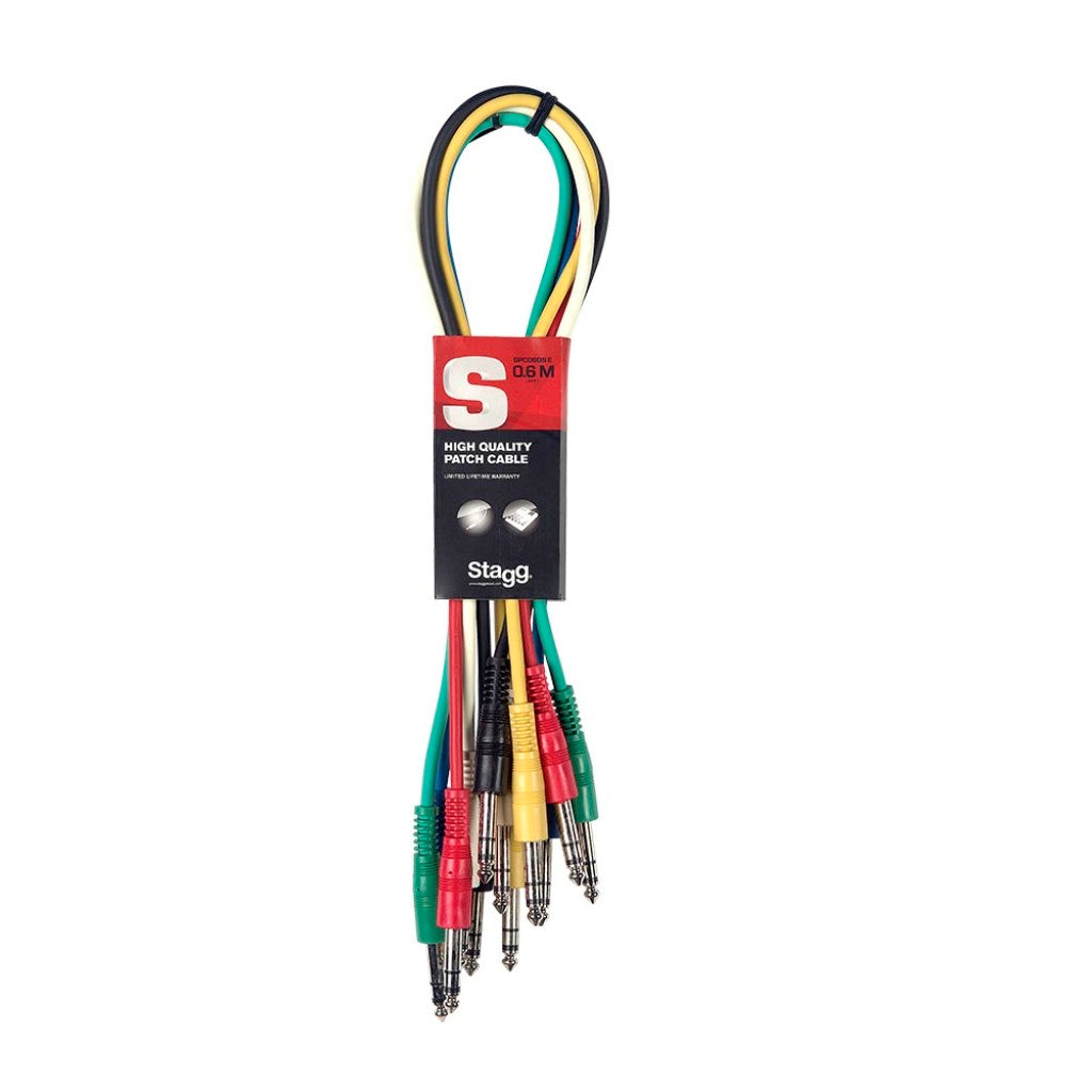 Stagg Stereo Patch Cable (30cm) 6pk SPC030S E