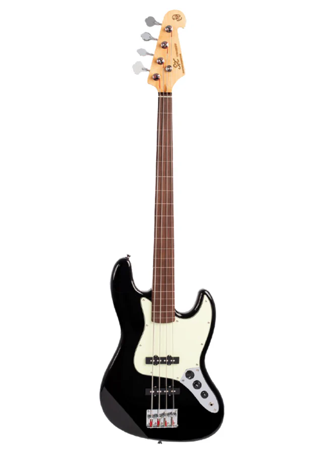 SX VEJ62FB Fretless JB Style Bass Black