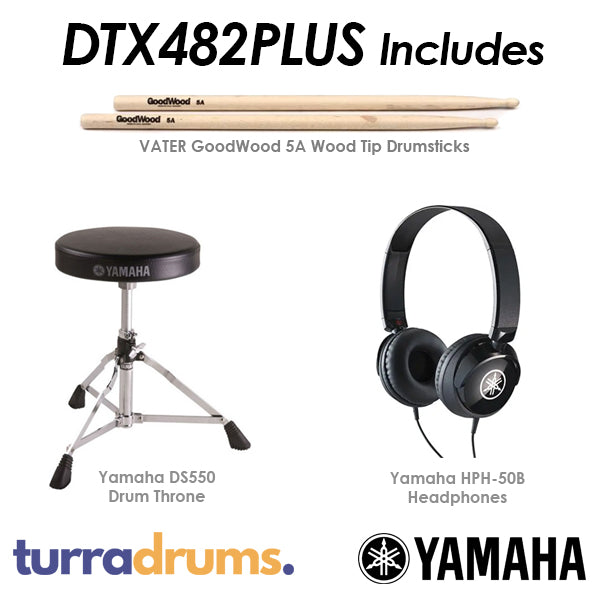 Yamaha DTX482K PLUS Electronic Drum Kit with Silicone (TCS) Snare Pad - Image 15